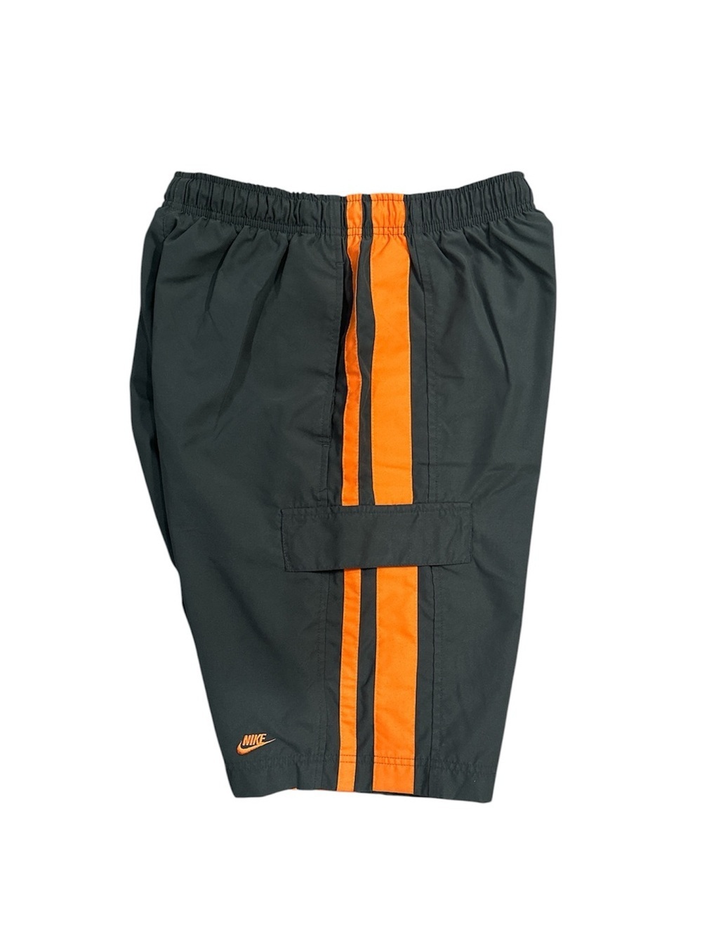 Nike Shorts Gray & Orange Swim Trunks | Cargo Pockets | Size M